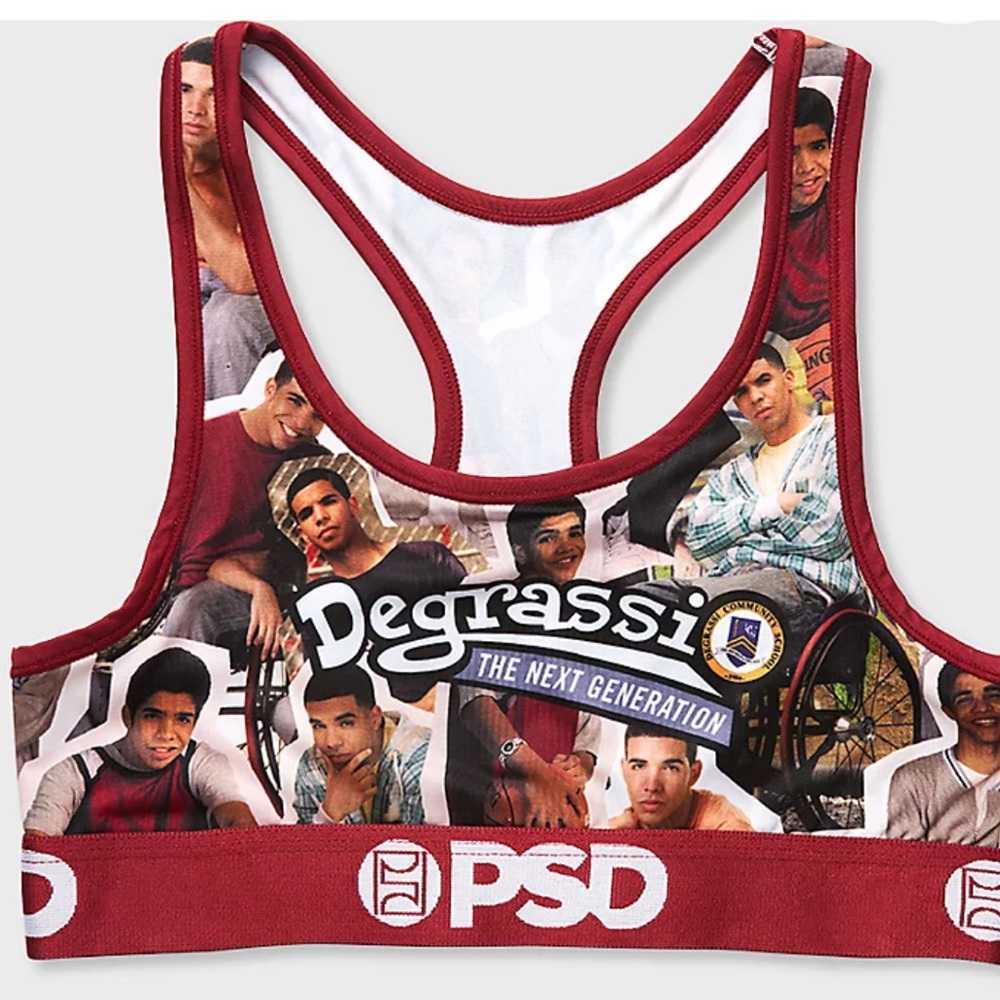 BNWT PSD Degrassi sports bra. size S. drake